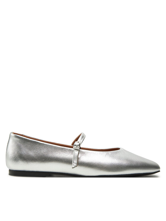 Calvin Klein Calvin Klein Baleríny Mary Jane Ballerina - Met HW0HW02269 Stříbrná