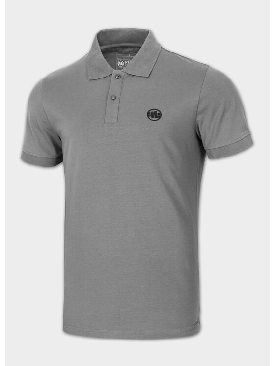 PITBULL PITBULL T-Shirt Koszulka Polo Jersey Slim Fit Small Logo S Szary Regular Fit