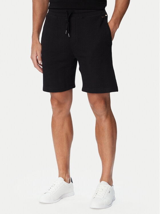 BOSS Спортни шорти Structure 50540581 Черен Regular Fit
