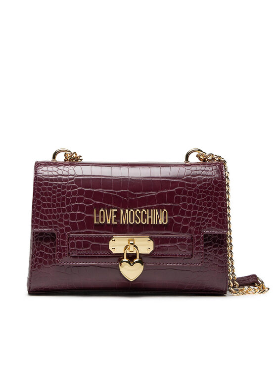 Love Moschino Damen Mini Schultertasche - Rundes Design, Abnehmbarer Kettengurt, Herz-Reißverschluss, PU Leder