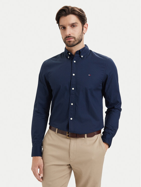 Tommy Hilfiger Cămașă Pop Small MW0MW43321 Bleumarin Regular Fit