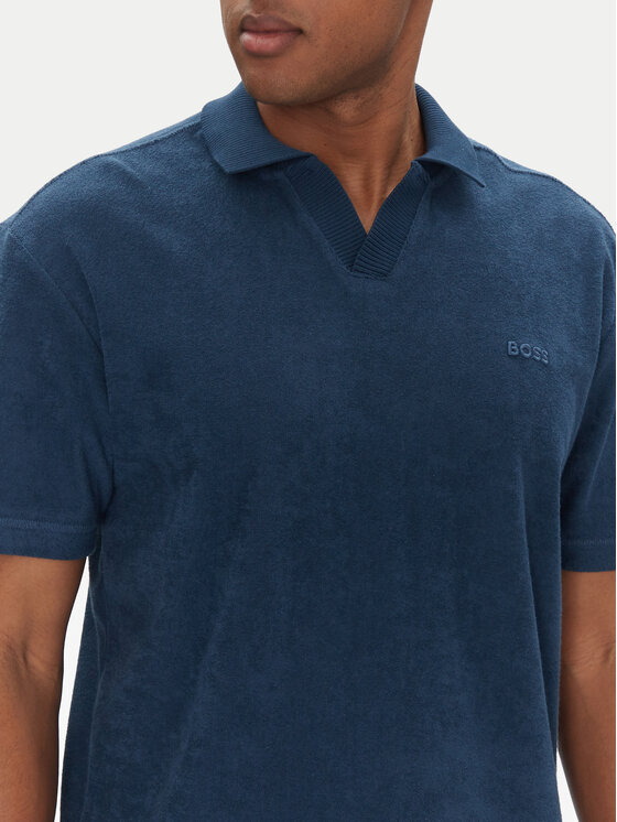 BOSS BOSS Polo marškinėliai Pe_Doubletowel 50539869 Tamsiai mėlyna Relaxed Fit