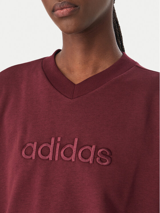 adidas adidas Суитшърт Seasonal Essentials Satin V-Neck KS7925 Бордо Regular Fit