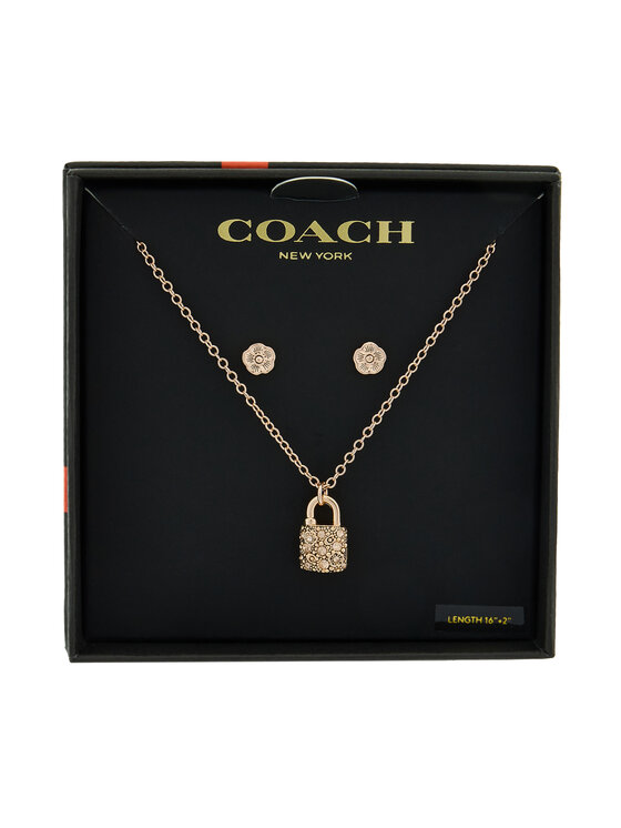 Coach Zestaw naszyjnik i kolczyki 37541360 Różowe złoto