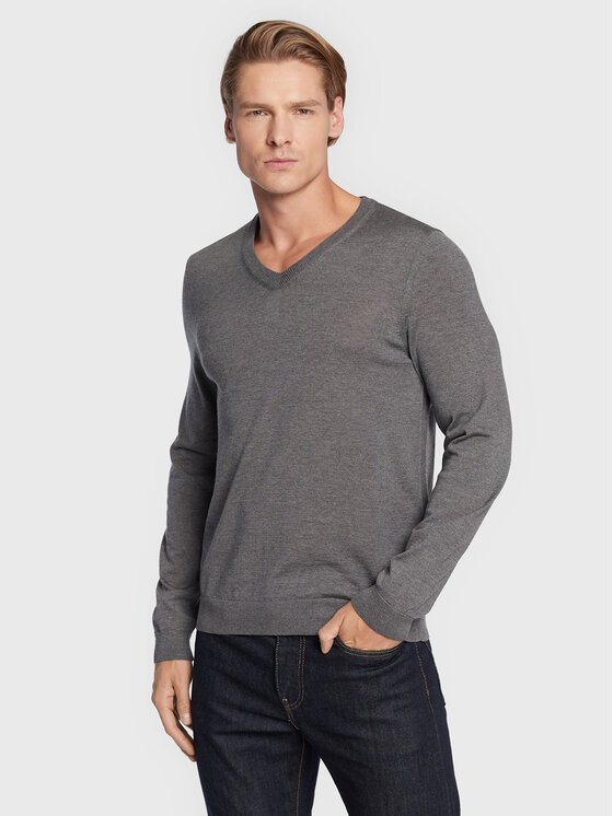 BOSS Boss Megztinis Melba-P 50468261 Pilka Slim Fit