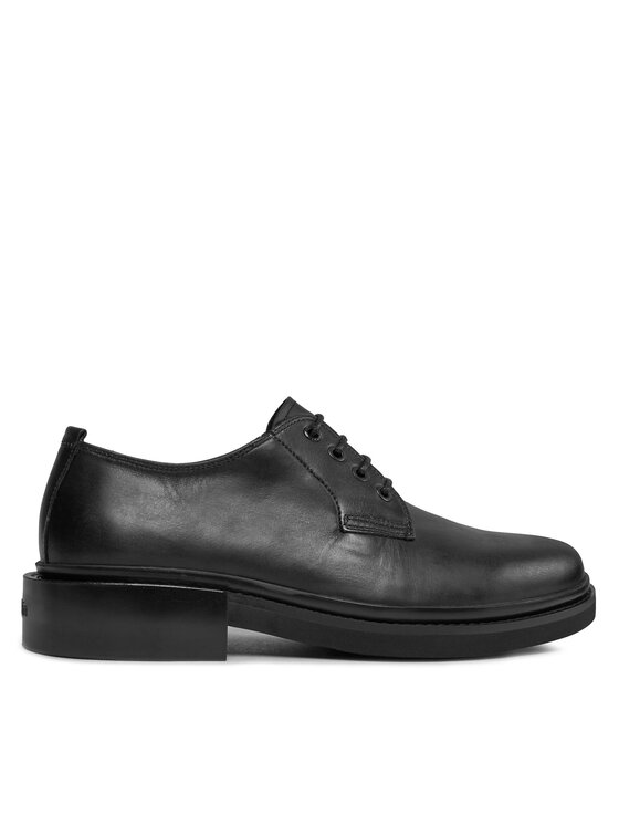 Pantofi Calvin Klein Postman Derby HM0HM01356 Triple Black 0GJ