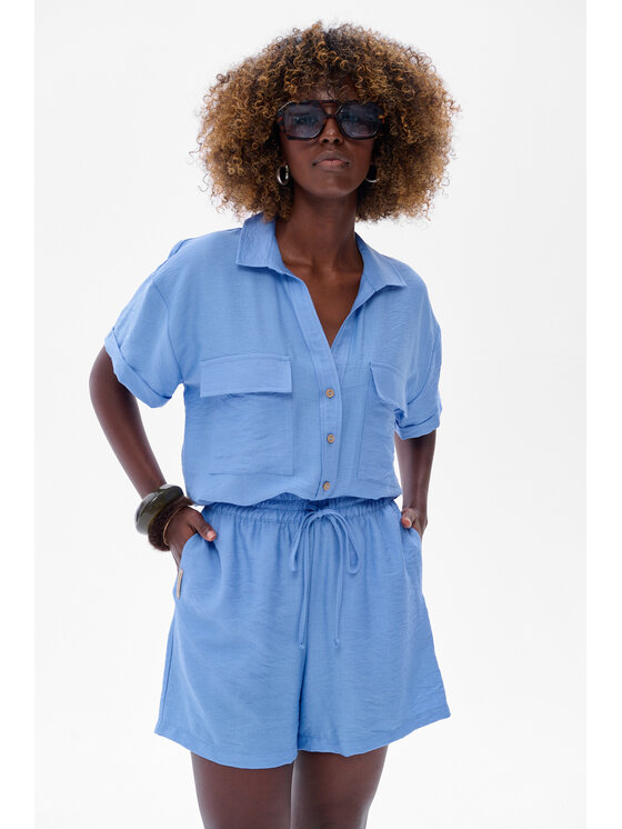 blue shadow blue shadow Koszula Tassel Niebieski Regular Fit