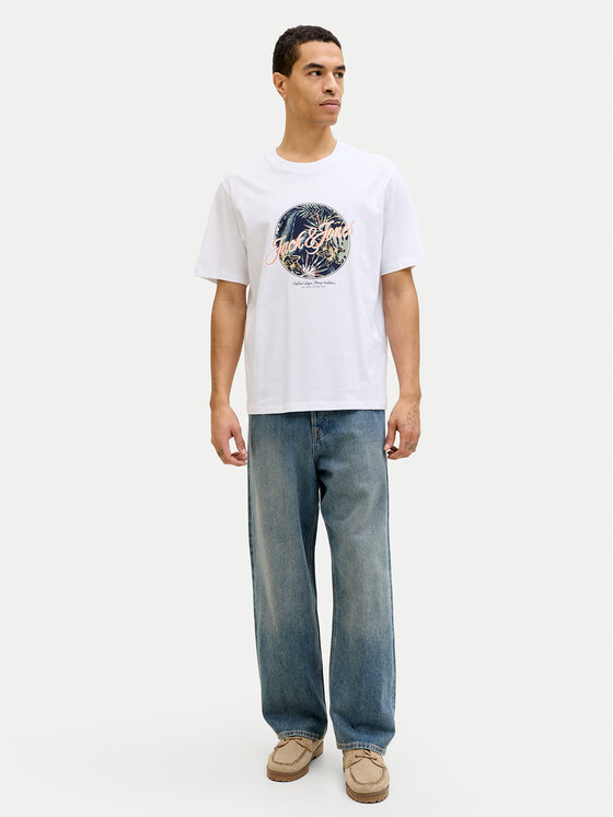 Jack & Jones Jack & Jones Tricou Honolulu 12288088 Alb Regular Fit