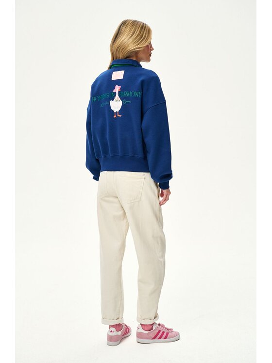 NAOKO NAOKO Bluza Mrs. Goose Granatowy Regular Fit