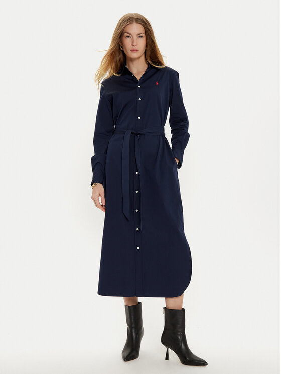 Polo Ralph Lauren Košeľové šaty 211944007003 Tmavomodrá Regular Fit