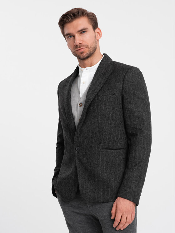 Ombre Ombre Sako OM-BLZB-0113 Šedá Regular Fit