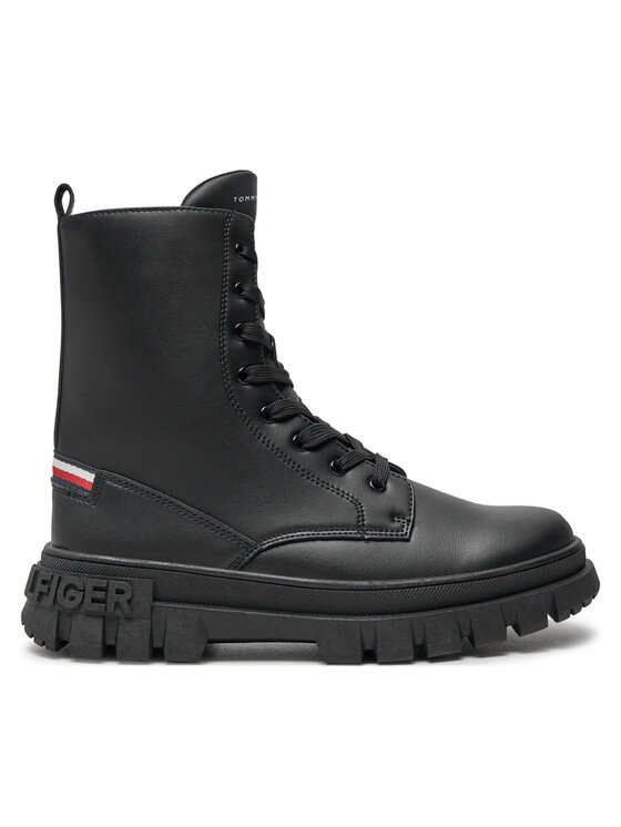 Trappers Tommy Hilfiger Lace-Up Bootie T3A5-33600-1351 S Negru