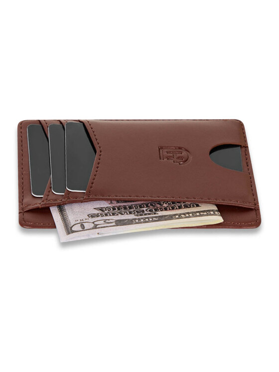 James Hawk James Hawk Mały Portfel Męski Męski skórzany portfel slim z RFID Brązowy