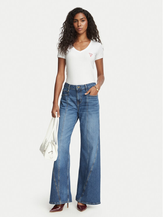 Guess Guess Majica W2YI45 J1314 Bela Slim Fit