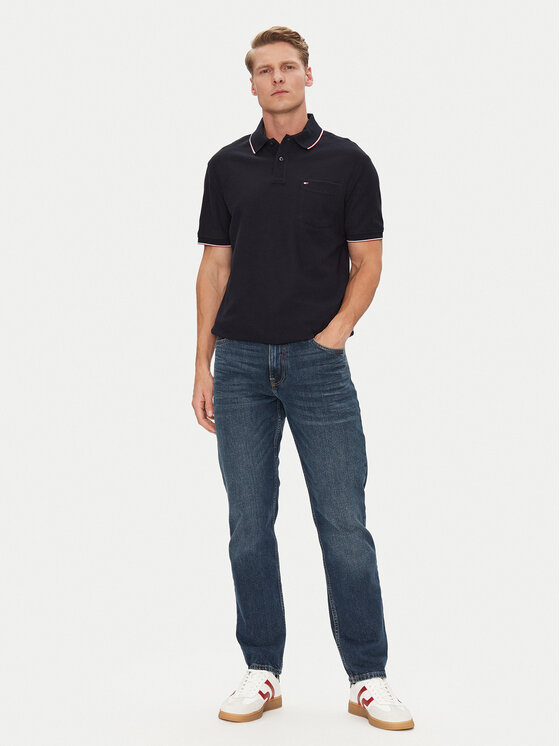 Tommy Hilfiger Tommy Hilfiger Polo MW0MW38457 Granatowy Classic Fit