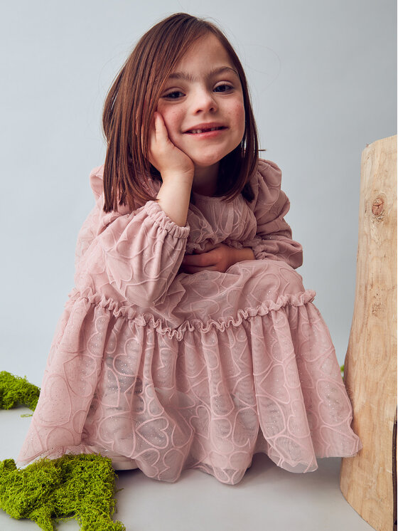 Mayoral Mayoral Sukienka elegancka 4919 Różowy Regular Fit