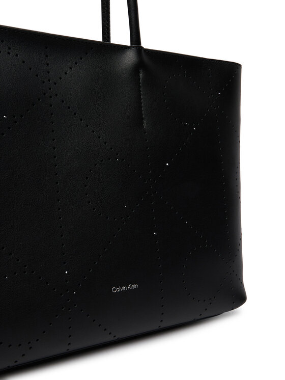 Calvin Klein Calvin Klein Дамска чанта Emblem Aop Perfor Lthr Tote LV04F3359G Черен