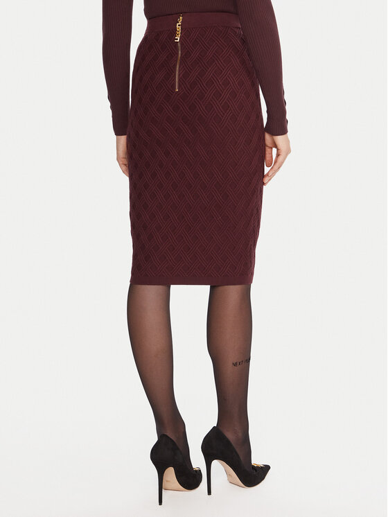 Elisabetta Franchi Elisabetta Franchi Ceruzaszoknya GK-20B-56E2-V390 Bordó Slim Fit