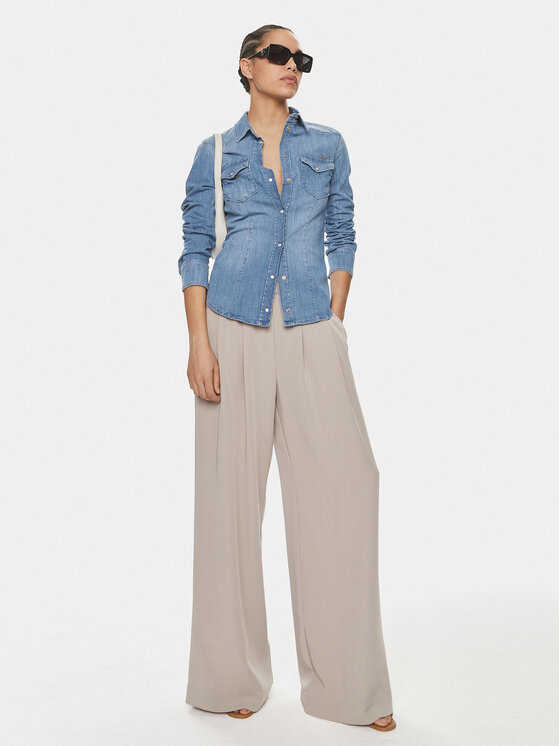 Liu Jo Liu Jo Τζιν πουκάμισο Camicia M/L Cover UXX046 D4051 Μπλε Slim Fit