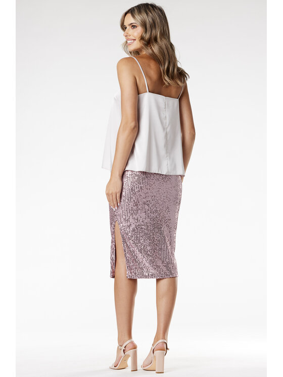 Awama Awama Spódnica A692 Różowy Basic Fit