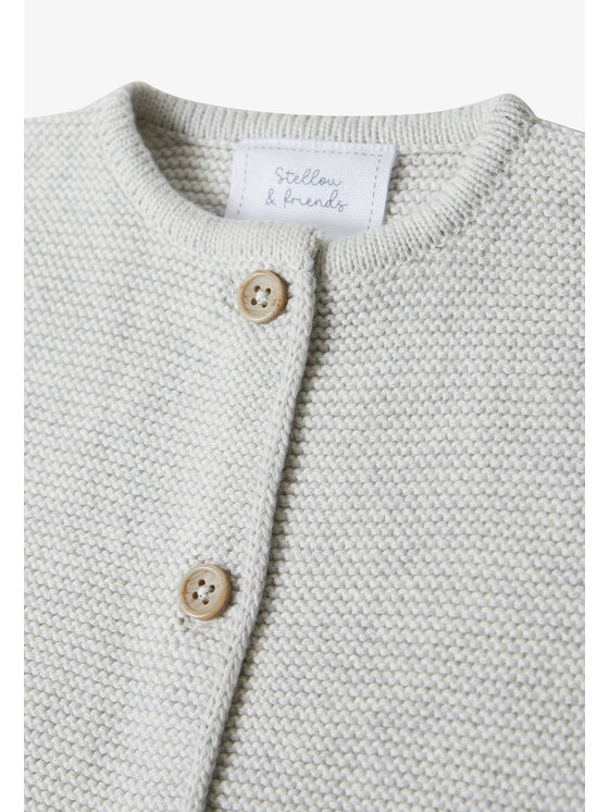 Stellou & friends Stellou & friends Kardigan Knitted Cardigan Szary jasny Comfortable Fit