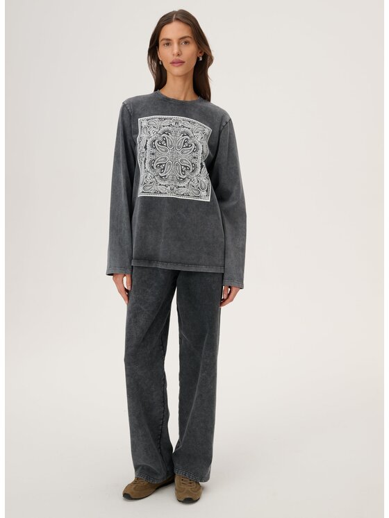 LEBRAND LEBRAND Longsleeve Nero Szary