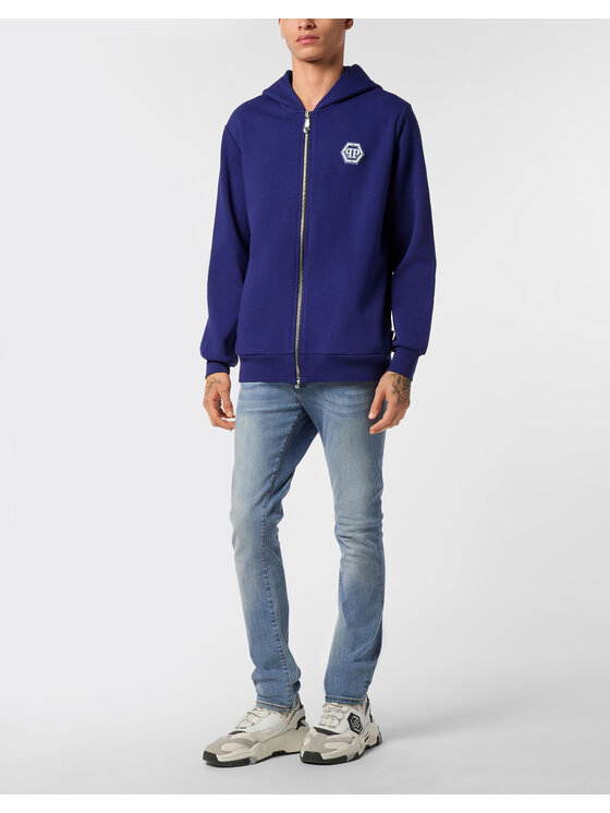 PHILIPP PLEIN PHILIPP PLEIN Bluza 24631 Niebieski jasny Athletic Fit