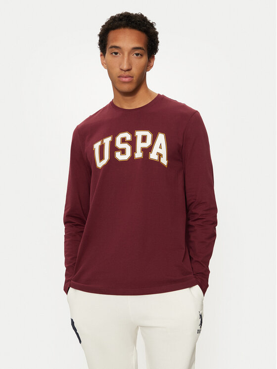 U.S. Polo Assn. S dlhými rukávmi MUP2184 Červená Regular Fit