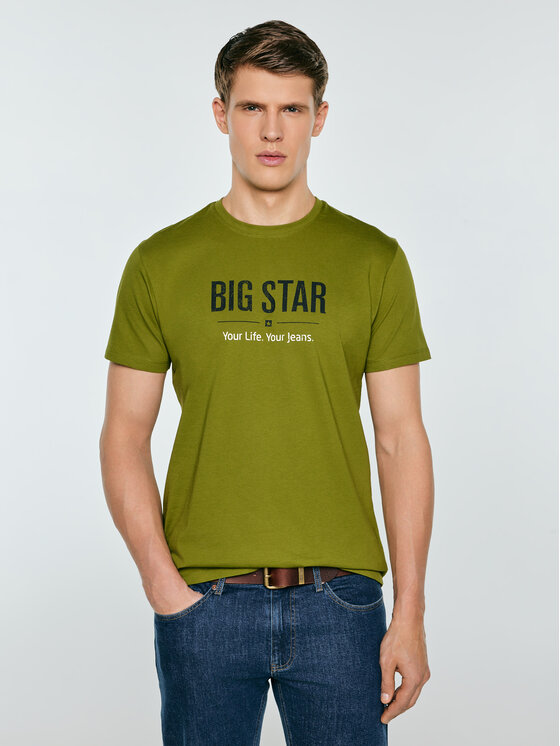 BIG STAR BIG STAR T-Shirt BRUNO Zielony Basic Fit