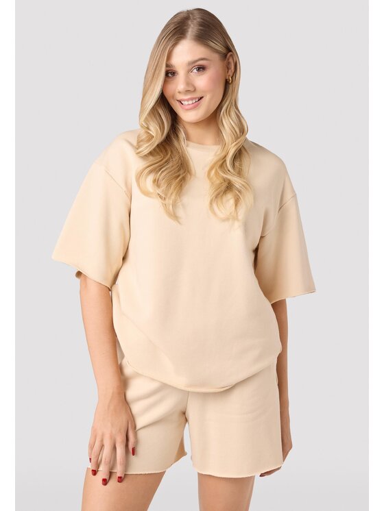 LAURELLA LAURELLA Súprava tričko a športové šortky LAURELLA 4TU070102 Béžová Regular Fit