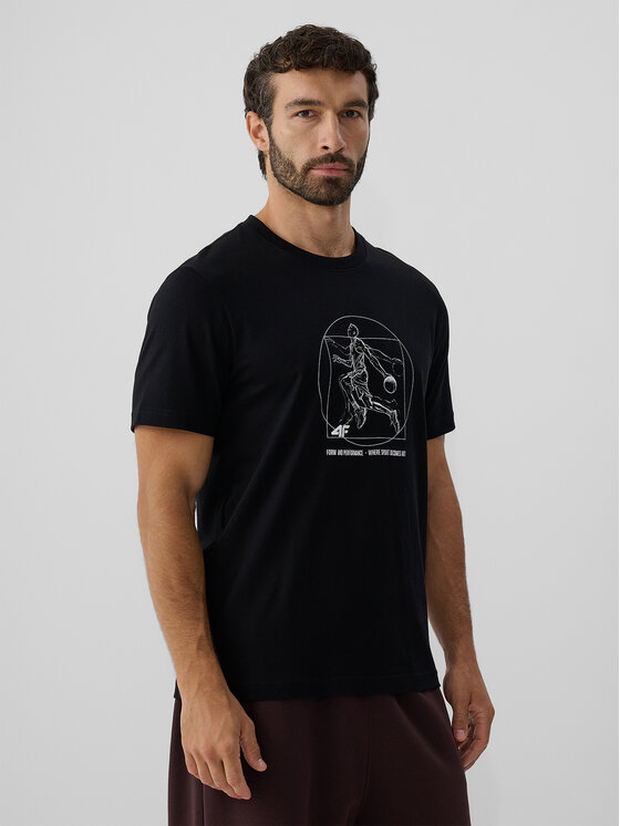 4F 4F T-Shirt STUDIO 4F Czarny Regular Fit
