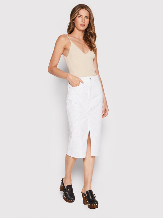 Gonna di jeans Emerson W2GD31 D4MW1 Bianco Flare