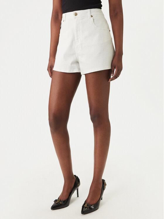 Versace Jeans Couture Versace Jeans Couture Jeans kratke hlače 80HAD514 CEWCA Bela Regular Fit