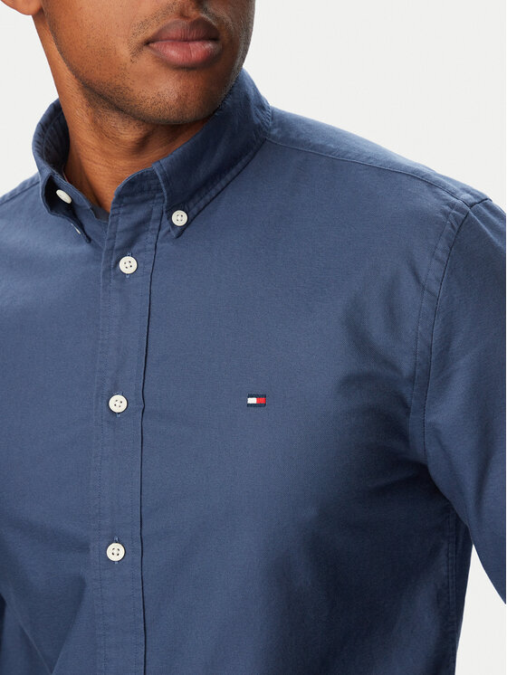 Tommy Hilfiger Tommy Hilfiger Košile Solid Heritage MW0MW35774 Modrá Regular Fit