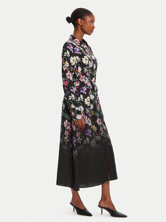 Desigual Desigual Haljina košulja Camisero Acrilica 25WWVW11 Crna Regular Fit