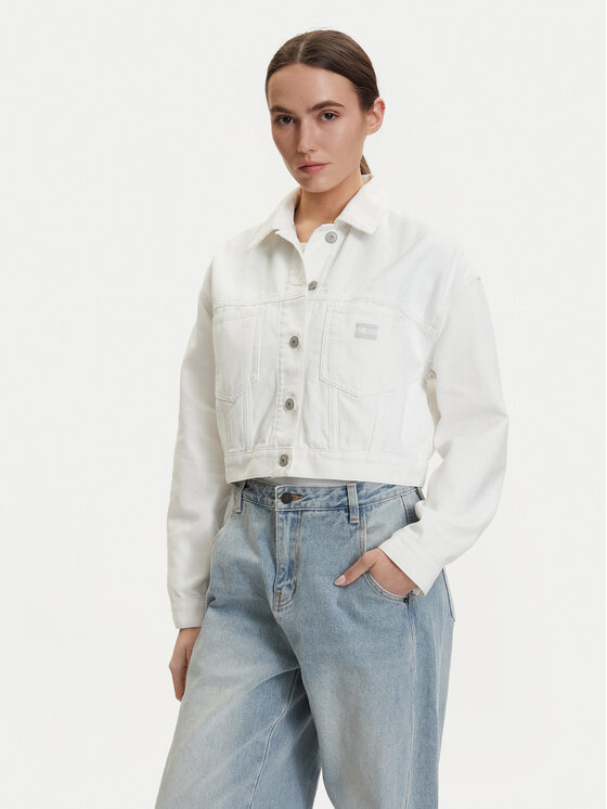 Tommy Jeans Geacă de blugi DW0DW21979 Alb Oversize