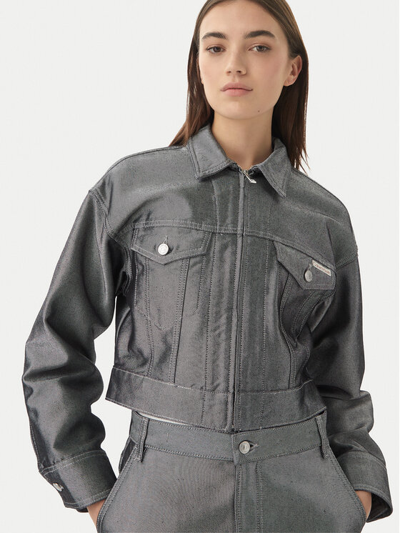 Calvin Klein Calvin Klein Geacă de blugi LV047E715G Argintiu Relaxed Fit