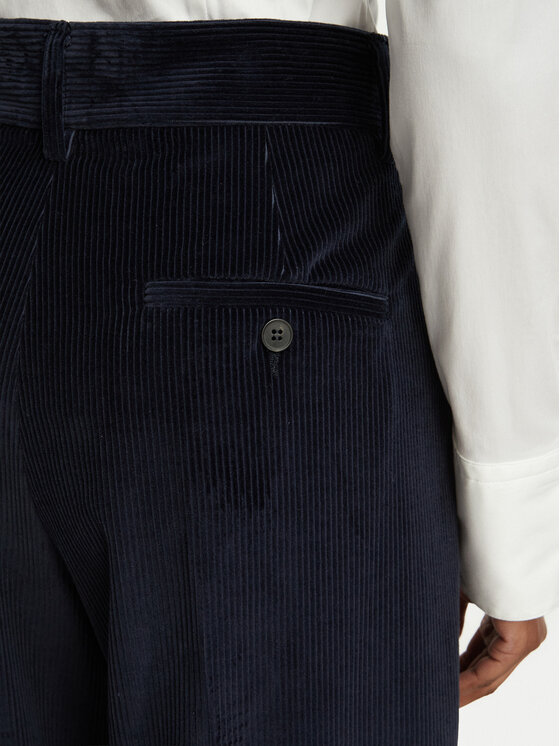 Weekend Max Mara Weekend Max Mara Hlače iz tkanine Tania 2625136012 Mornarsko modra Regular Fit