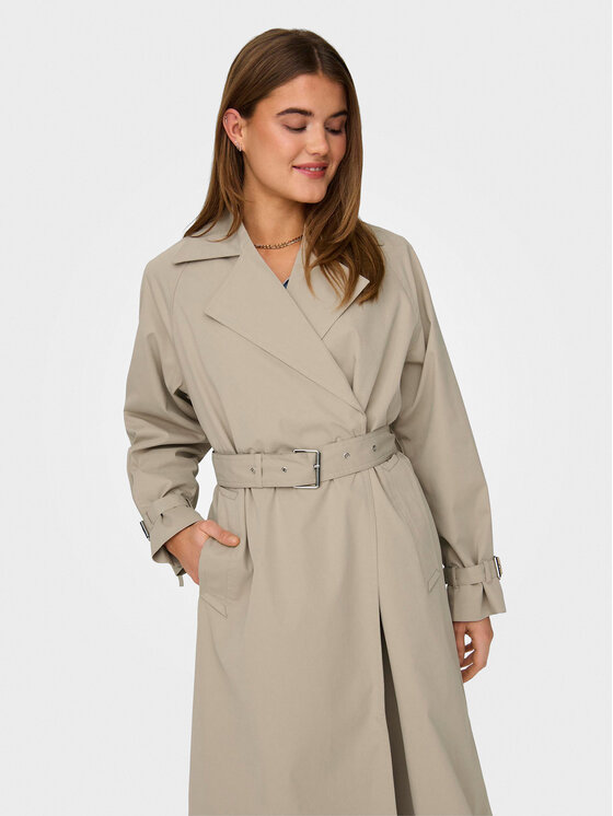 ONLY ONLY Tenchcoat April 15308860 Beige Regular Fit