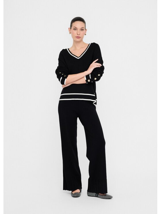 Liu Jo Liu Jo Spodnie materiałowe TF5207MS63L22222 Czarny Regular Fit