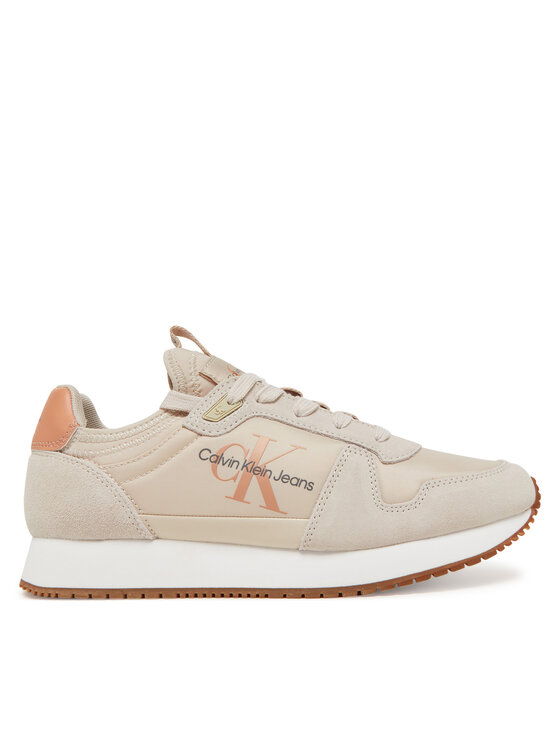 Calvin Klein Jeans Calvin Klein Jeans Sneakers Runner Sock Laceup Ny-Lth Wn YW0YW00840 Bej