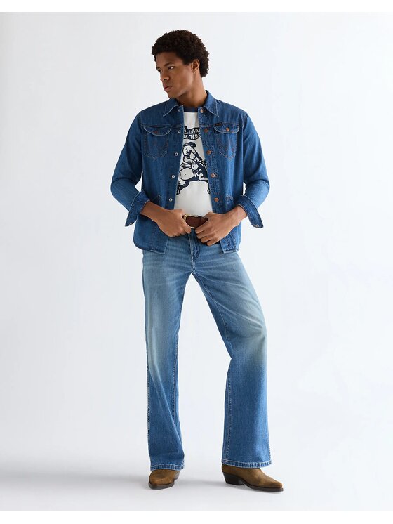 Wrangler Wrangler Koszula WRANGE Niebieski Regular Fit