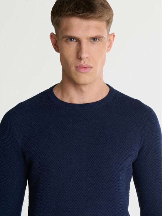 BIG STAR BIG STAR Sweter REYLON_403_160 Granatowy Basic Fit