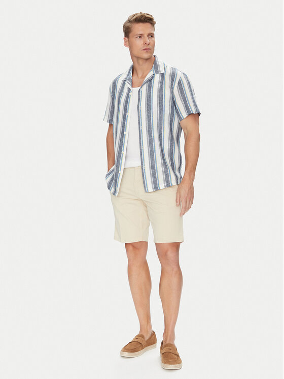 Mustang Mustang Stoffshorts Amsterdam 1016450 Beige Slim Fit