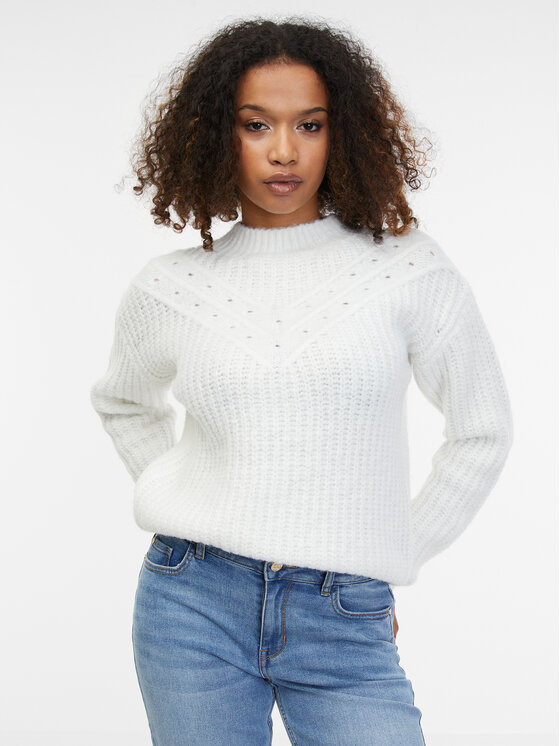 Orsay Orsay Sweter 507519029000__XXS Biały A-Line Fit