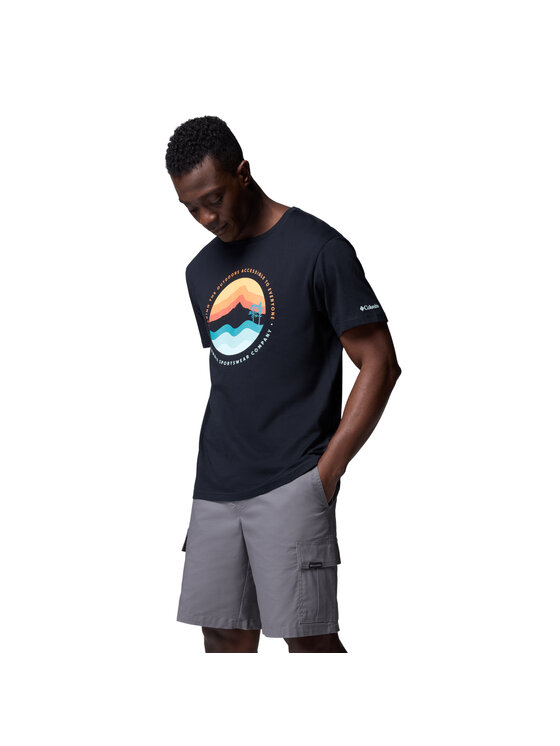 Columbia Columbia T-Shirt Columbia Path Lake II Graphic Tee Czarny Regular Fit