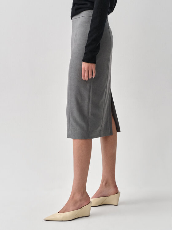 TATUUM TATUUM Spódnica midi LAXI Szary Flare Fit