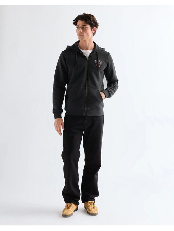 Wrangler Wrangler Bluza GRAPHIC ZIP HOODIE Czarny Regular Fit