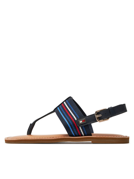 Tommy Hilfiger Tommy Hilfiger Szandál Flat Sandal Stripes FW0FW07924 Sötétkék