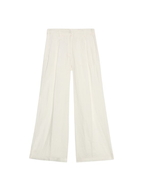 Oltre Oltre Pantaloni di tessuto P014R008438N011 Bianco Baggy Fit